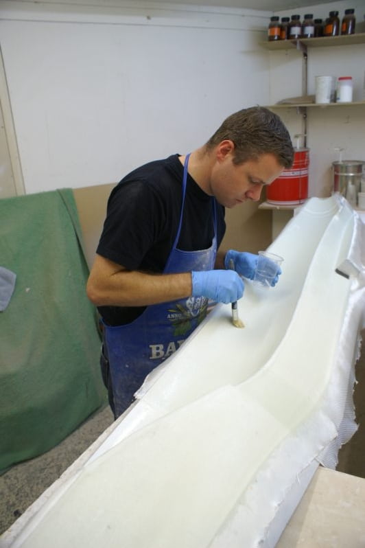 F16 Me making the actual fuselage with glassfiber